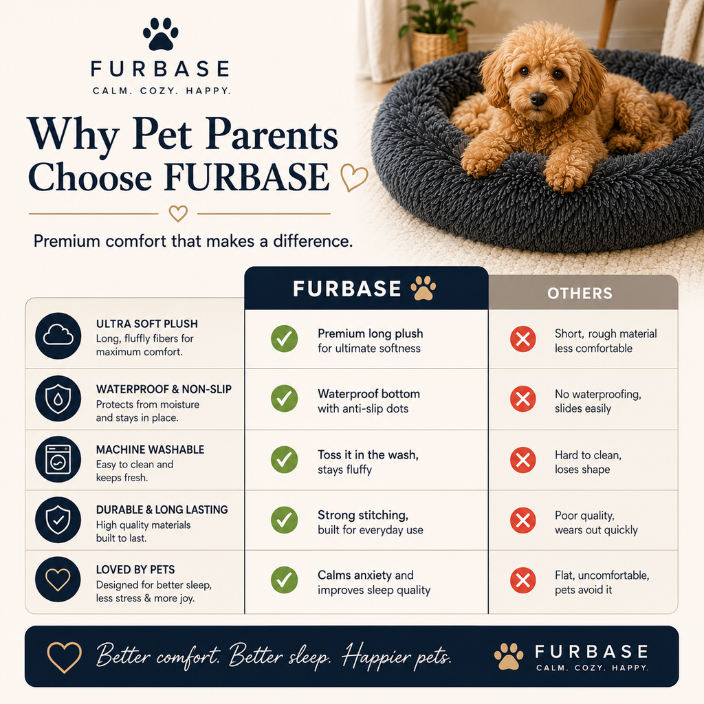 Furbase Calming Pet Bed — Anti Anxiety Dog & Cat Bed