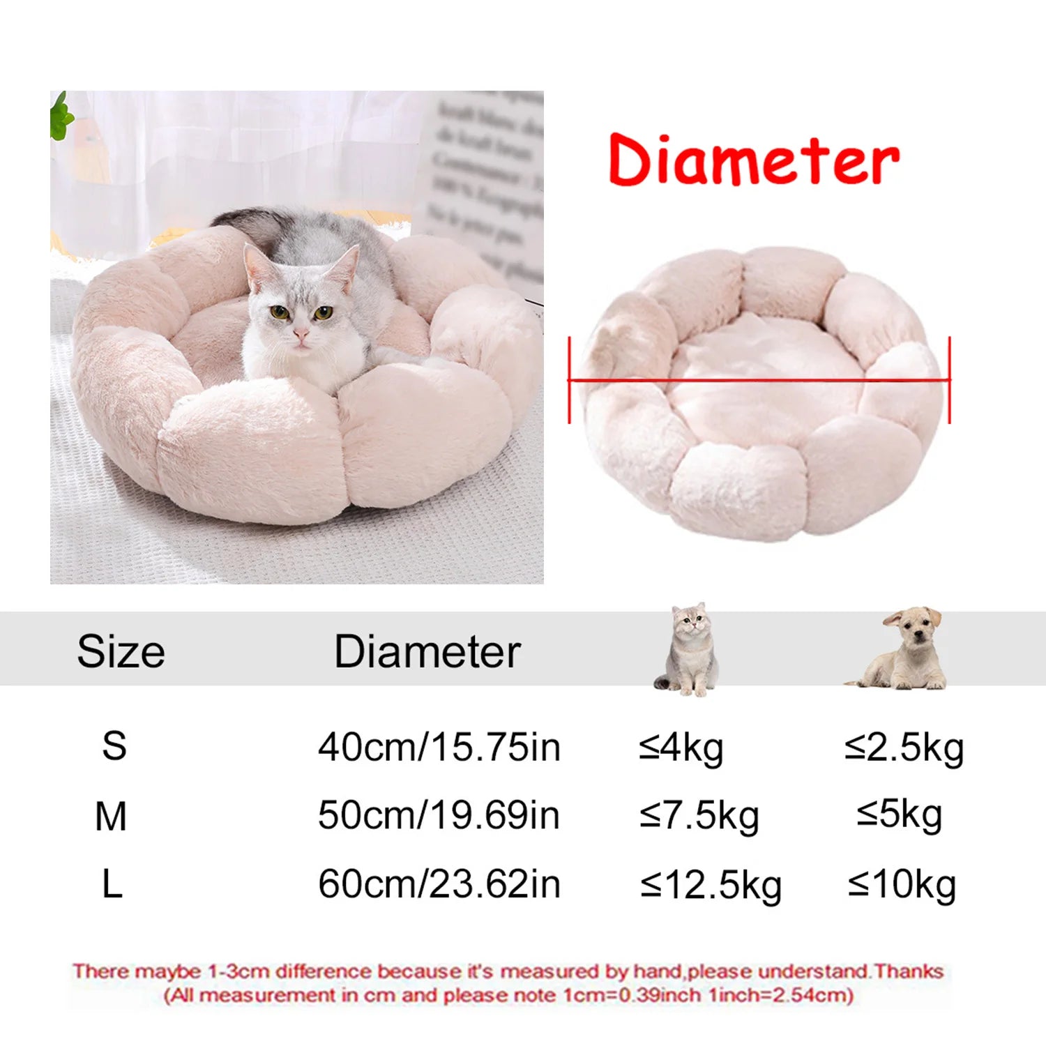 Cosy Plush Pet Bed — Round & Washable