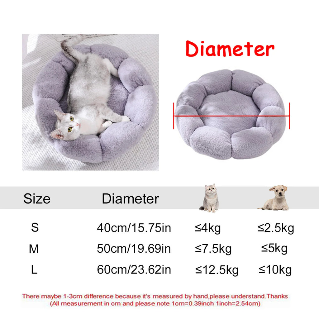 Cosy Plush Pet Bed — Round & Washable