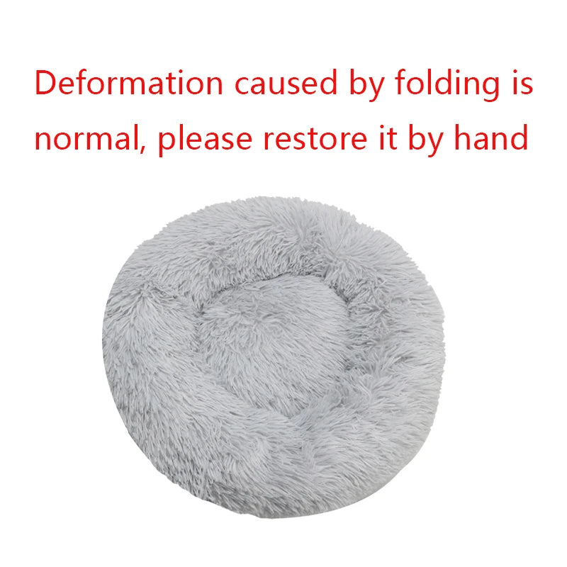 Cosy Plush Pet Bed — Round & Washable