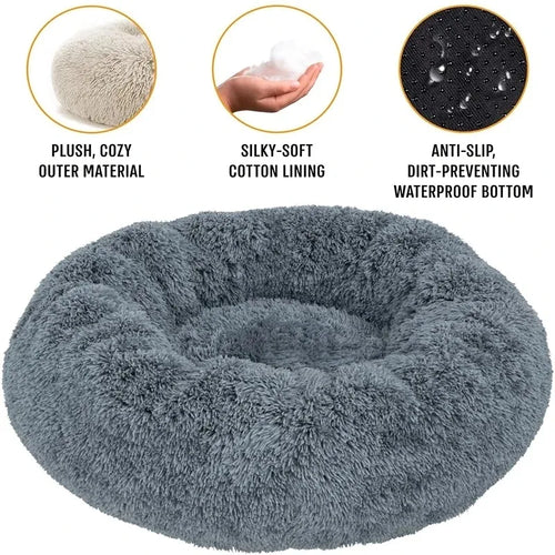 Cosy Plush Pet Bed — Round & Washable