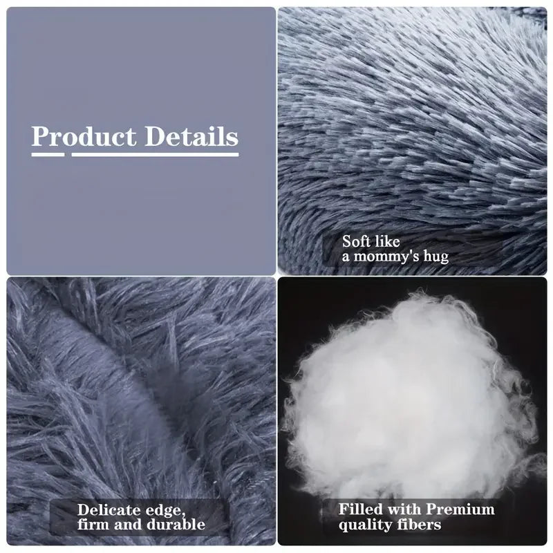 Cosy Plush Pet Bed — Round & Washable