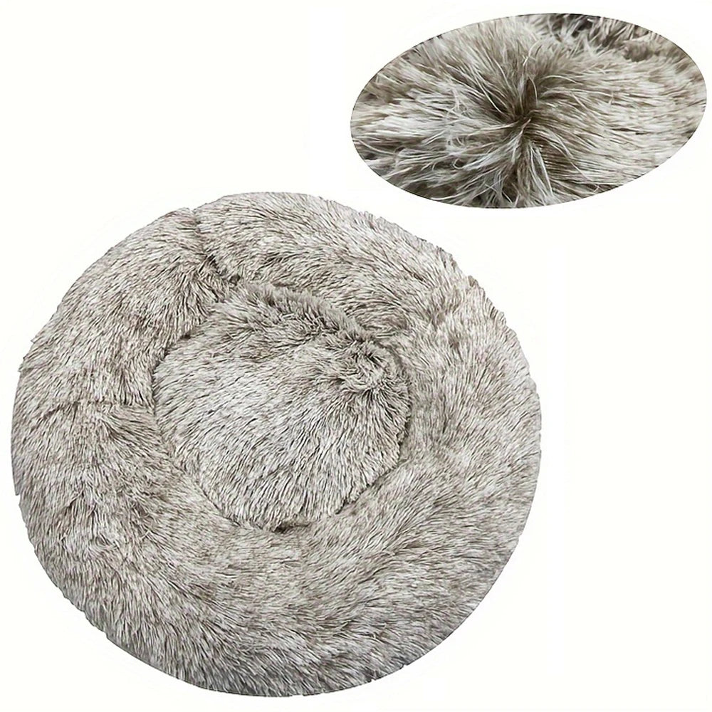 Cosy Plush Pet Bed — Round & Washable