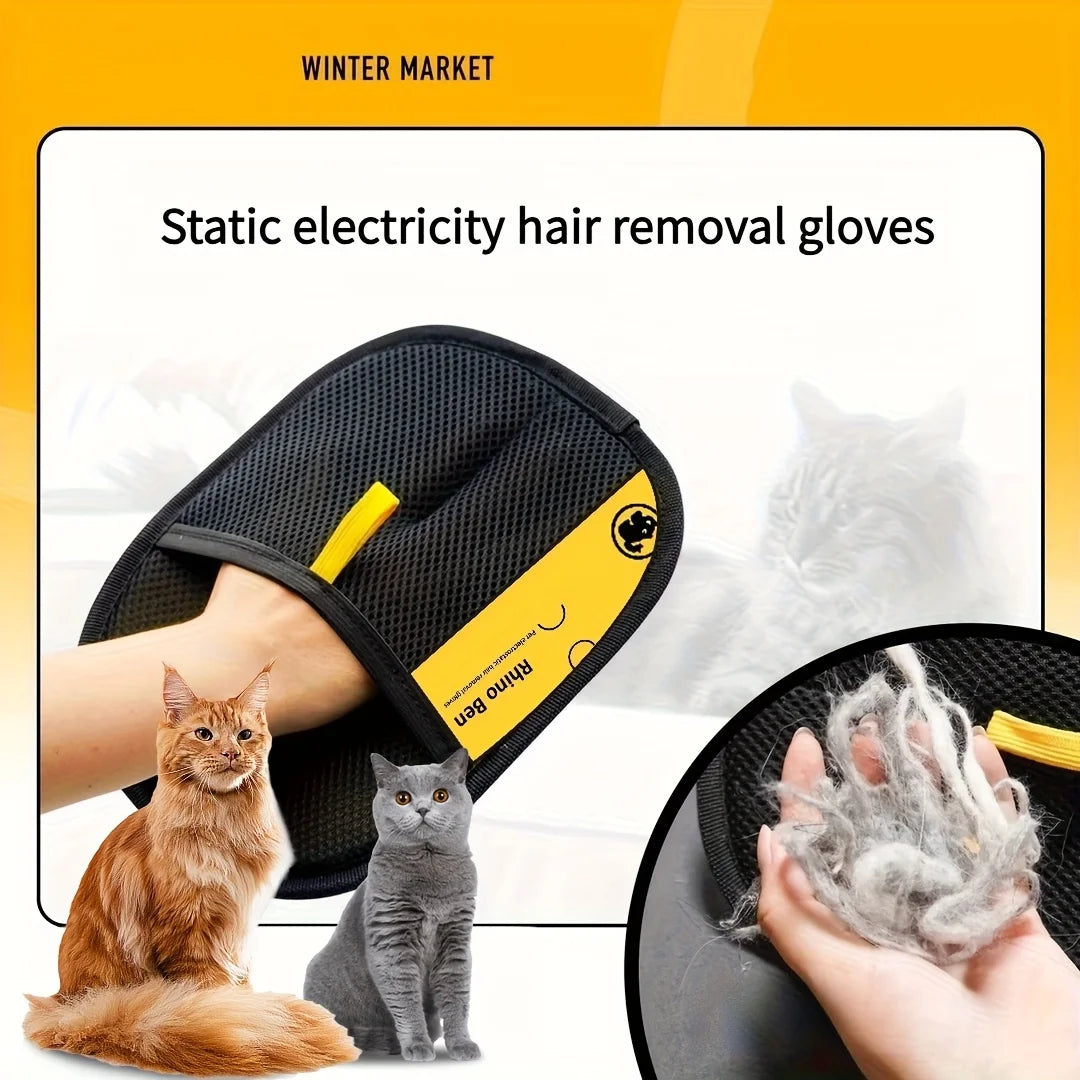 Pet Grooming Glove — Gentle Hair Removal for Cats & Dogs