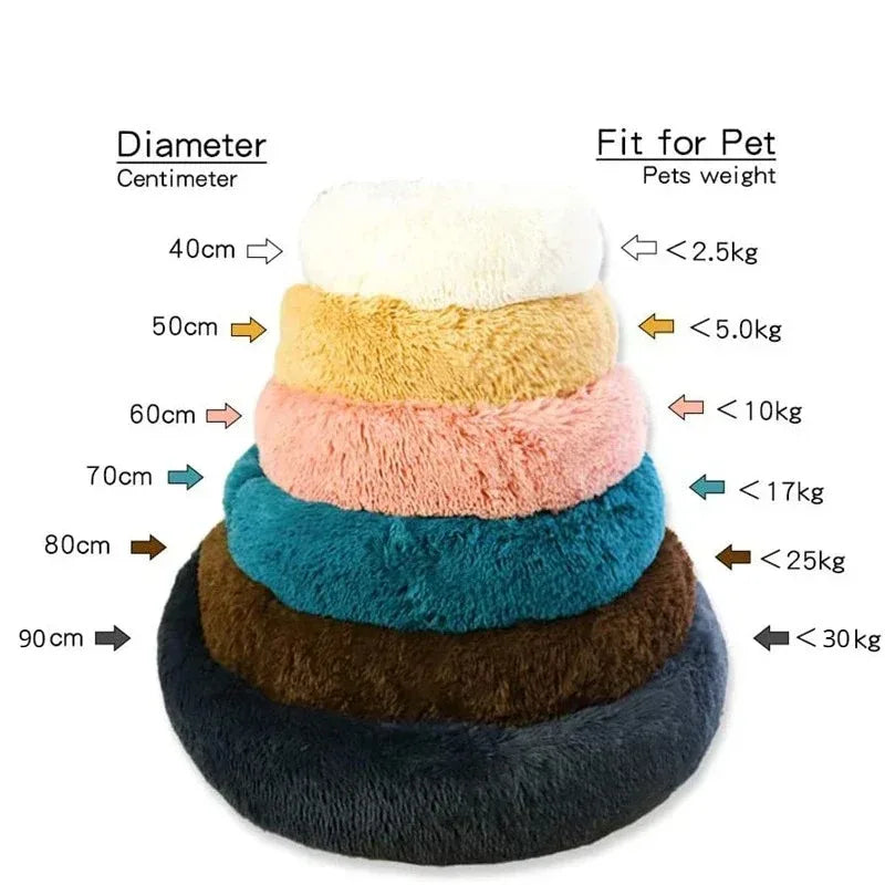 Cosy Plush Pet Bed — Round & Washable