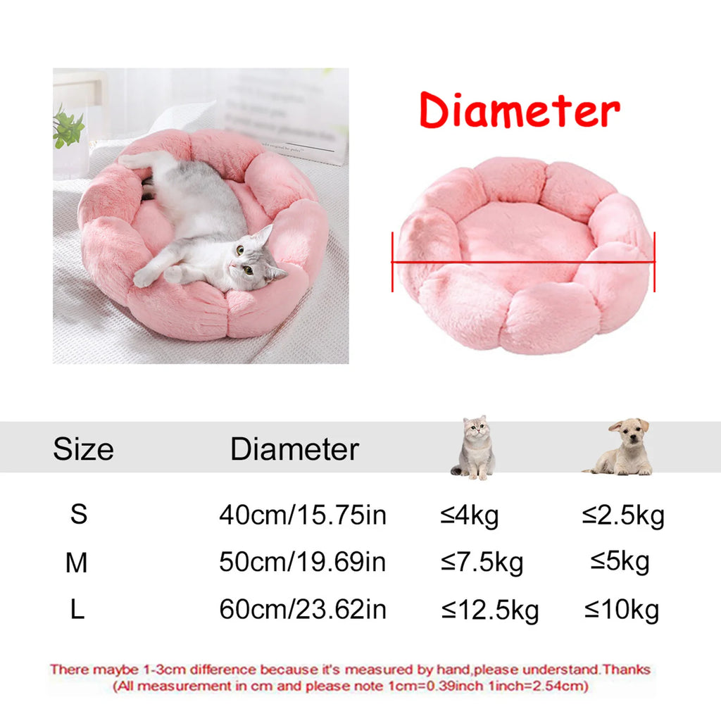 Cosy Plush Pet Bed — Round & Washable