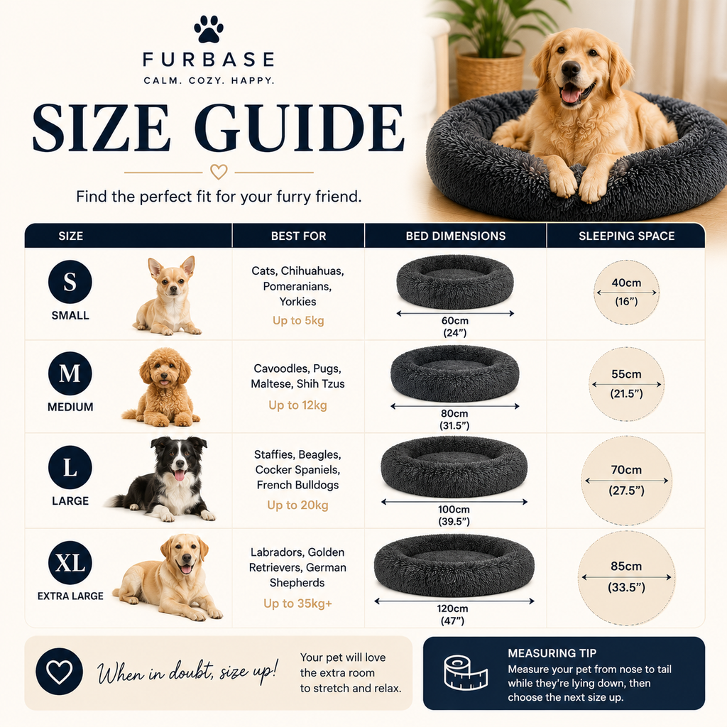 Furbase Calming Pet Bed — Anti Anxiety Dog & Cat Bed